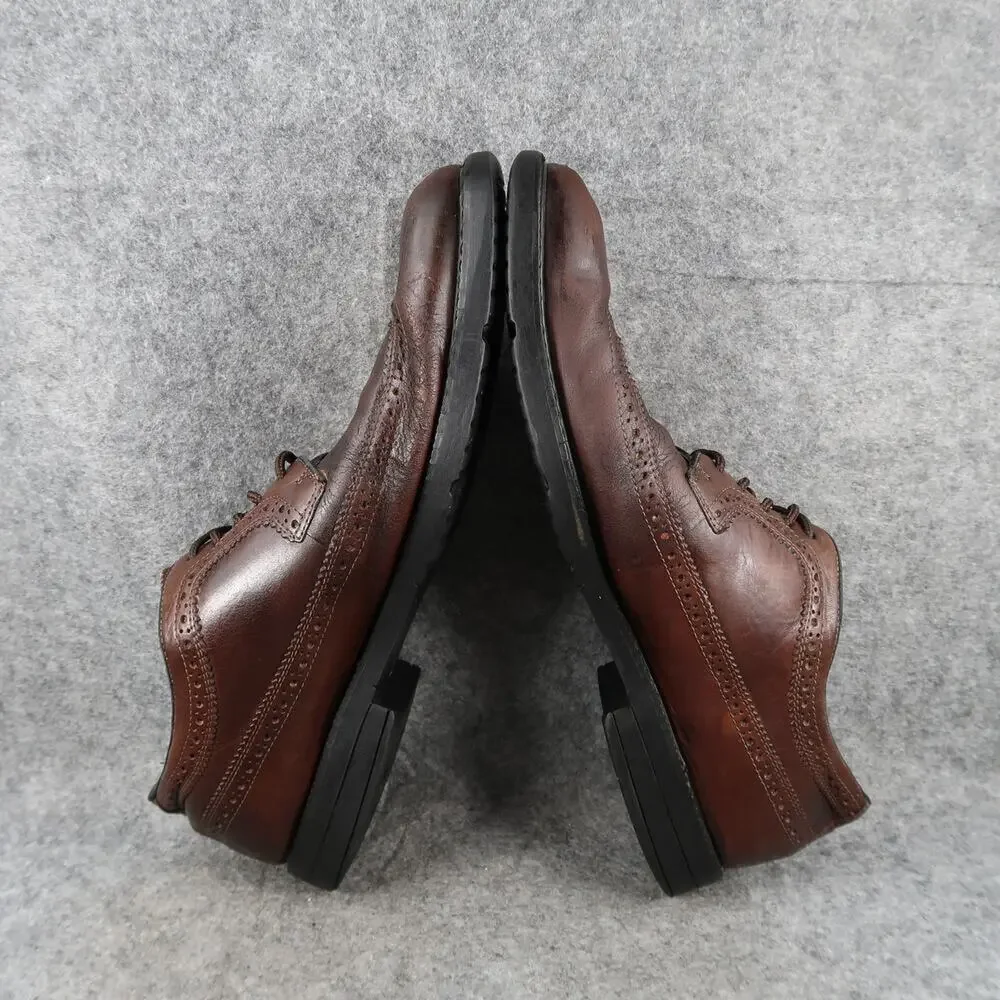 Rockport Shoes Men 11.5 Oxford Derby Wingtip Brown Leather Lace Up Classic Dress